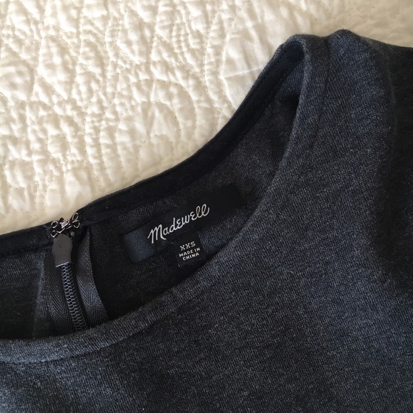 Madewell Women’s Knit Bell-Sleeve Shift Dress Deep Coal XXS - Picture 5 of 9